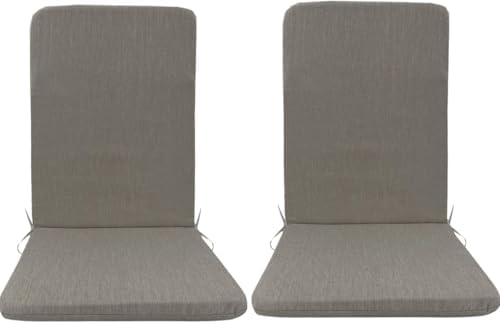 High Back Outdoor Chair Cushions 2 pcs, Water Proof Chaise Lounge Chair Cushions, Chairs Pads Stain Resistant for Camping Beach Picnic Travel Patio(B-Gray B,45 x107 x 5cm) by Unknown
