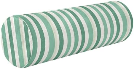 Bolster Pillows for Bed Cylinder Neck Roll Pillow Decorative Round Pillow Covers Cylinder Pillow Long Neckroll Decorative Pillows LightGreen Stripe by Caihoyu