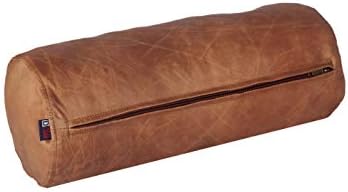 Neck Roll Pillow Cushion Cover, 24x7 Inch Full Moon Round Bolster Pillow Case, Cylinder Soft Lambskin Leather Pillowcase for Head, Spine & Neck Support During Sleep - Beige Artical Pack of 1 - Image 2