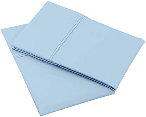 Trend Bedding Mart Oversize Pillow Case Extra Large Fits Even The Fluffiest Pillows The Pancake Pillow Extra Tall Pillowcase Luxury 100% Egyptian Cotton 600 Thread Count (Queen, Light Blue) - Image 3