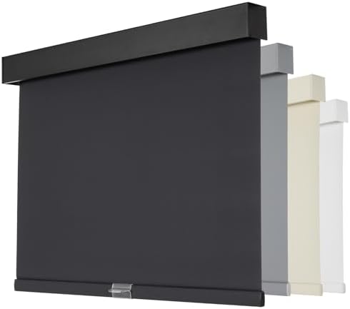 Persilux Blackout Window Shades for Home, Cordless Roller Shades with Valance, Thermal Insulated Fabric Window Blinds, UV Protection Blinds for Indoor Windows, Office and Bedroom (Black,70"W x 64"H) by PersiluxHome