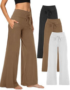 Showitty Wide Leg Pants for Women with Pockets, High Waist Yoga Lounge by Showitty