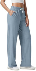 ODODOS Women's Straight Leg Pants Ultra Soft odSTRATUM Tech Relaxed Casual Pajama Lounge Pants with Pockets-27/29/31 Inseam by ODODOS