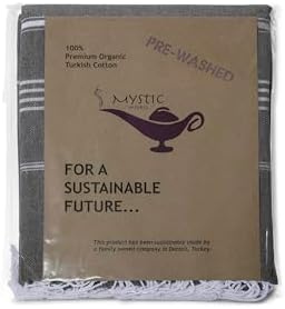 Turkish Beach Towel 100% Organic Cotton Extra Large Oversized (39 x 71 Inches) Quick Dry Sand Free Light Weight Prewashed for Bath Beach Gym Yoga Travel Towel Blanket (Charcoal) - Image 3