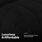 Sweet Home Collection 7 Piece Comforter Set Bag Solid Color All Season Soft Down Alternative Blanket & Luxurious Microfiber Bed Sheets, Black, Queen - Image 4