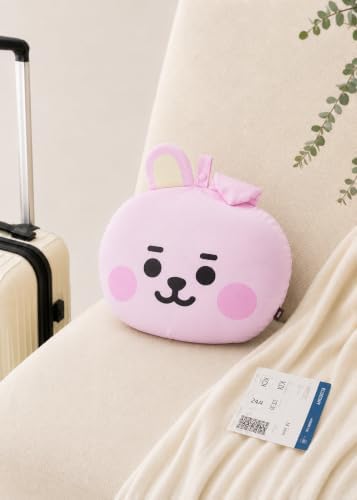 LINE FRIENDS Official BT21 Baby Tatton Reversible Neck Pillow - Cooky, 2-Side Travel Neck Pillow Cushion for Airplane, Road Trip Essentials, Kpop Merch, Gift for Girls and Kpop Fans, 1 Count - Image 2