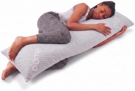 Snuggle-Pedic Body Pillow for Adult Side Sleepers, 20x54in Light Gray by Snuggle-Pedic