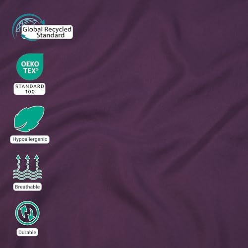 ZPECC Twin Flat Sheets Only Dark Purple 6 Pack, Color-Coded Hem Threads - Image 4