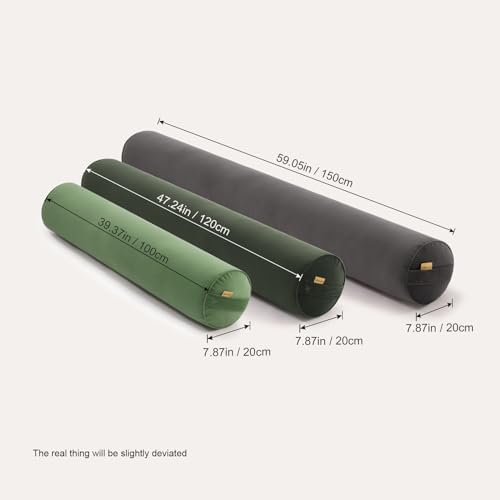 Body Pillow for Adults,Long Round Pillow,Big Cylindrical Pillow,Large Full Bolster Pillows for Side Sleepers (Jade Green, 59"*7.87") - Image 3