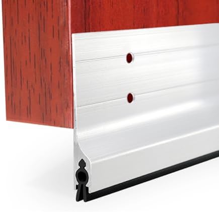 Door Metal Draft Stopper 2x32 inches Aluminum Mouse Blocker Silver - Image 4