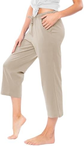 Sexy Basics Women's 100% Cotton Lounge Pants | Capri Style Pajama Sleep Bottoms | Drawstring & Pockets |Multi-Packs & Colors - Image 3