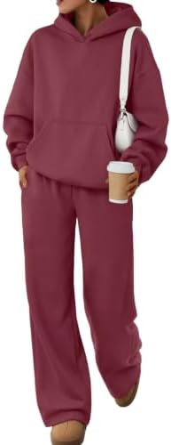 Trendy Queen Womens Oversized Hoodie Wide Leg Pants 2 Piece Lounge Set by TrendyQueen