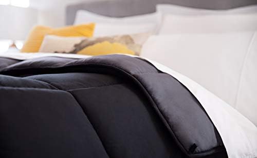 Linenspa All-Season Down Alternative Comforter, Black/Graphite, Twin XL - Image 3