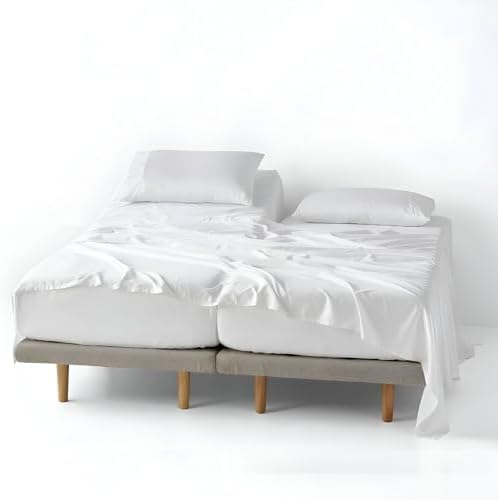 ARlinen 5PC Split King Sheets for Adjustable Bed, 15-Inch Deep, White by ARlinen