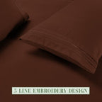 Elegant Comfort Luxury Soft 6-Piece 1500 Premium Hotel Quality Bed Sheet Set with Extra Deep Pockets 18-24 Inch, Wrinkle Free, Storage Pockets, Extra Deep Pocket 6PC Sheets, Cal King, Chocolate Brown - Image 7