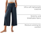 ODODOS Women's Wide Leg Palazzo Lounge Cropped Pants with Pockets Light Weight Comfy Pajama Capri Pants-20/22"/ 24" Inseam - Image 4