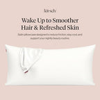 Kitsch Satin Pillowcase with Zipper - 2 pcs King Size, Ivory - Image 2