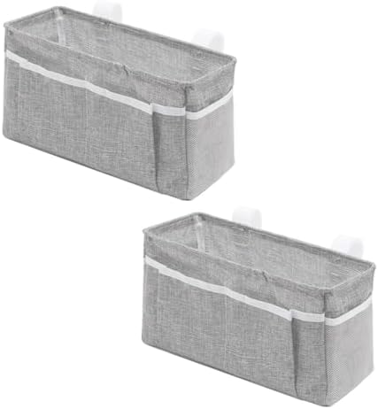 2Pcs Portable Bedside Hanging Caddy (Light gray ) by Unknown