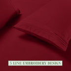 Elegant Comfort Luxury Soft 6-Piece 1500 Premium Hotel Quality Bed Sheet Set with Extra Deep Pockets 18-24 Inch, Wrinkle Free, Storage Pockets, Extra Deep Pocket 6PC Sheets, Full, Burgundy - Image 7
