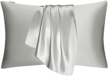 DISANGNI Silk Indulgence Set: Premium 22 Momme Mulberry Silk Pillowcase & Eye Mask Duo for Hair and Skin Rejuvenation(1pc Standard Size 20" x26", Light Grey) - Image 7