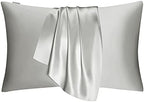 DISANGNI Silk Indulgence Set: Premium 22 Momme Mulberry Silk Pillowcase & Eye Mask Duo for Hair and Skin Rejuvenation(1pc King Size 20" x36", Light Grey) - Image 7