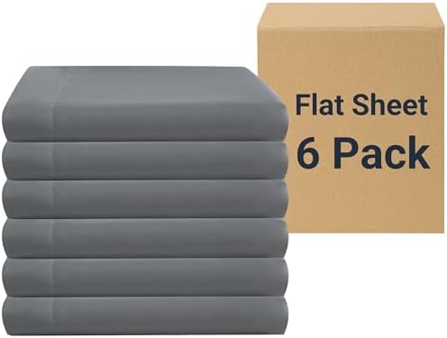 ZPECC King Flat Sheets Only Dark Gray 6 Pack, Color-Coded Hem Threads by ZPECC-ABrandThatHasBeenFocusedOnBeddingFor20Years