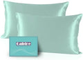 Gabire Mulberry Silk Pillow Cases Set of 2, Both Sides Real Silk Pillow Cover for Hair and Skin Cool Pillowcase Organic Silk Pillowcase 2 Pack with Hidden Zipper, Sage Green, Queen (20"×30") by MulberrySilkPillowcases