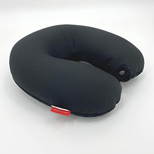 Bookishbunny 2pks U Shape Microbead Travel Neck Pillows Neck Head Support Airplane Bus Train Car Traveling Driving (Black) - Image 4