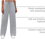 Neer 3 Pack Women's Wide Leg Sweatpants Baggy Pants with Pockets - Image 4