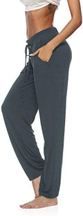 DIBAOLONG Womens Yoga Pants Wide Leg Comfy Drawstring Loose Straight Lounge Running Workout Legging by DIBAOLONG