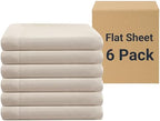 ZPECC King Flat Sheets Only Beige 6 Pack, Color-Coded Hem Threads by ZPECC-ABrandThatHasBeenFocusedOnBeddingFor20Years
