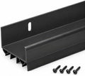 4 FT (48") PVC Slide-On Door Bottom | Adjustable Plastic Weatherstrip Door Bottom with Drip Cap | for 1 3/4” Doors | Fits Gaps 3/8” to 7/8” | Made in The USA (Black) by RandallManufacturing