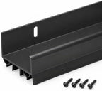 4 FT (48") PVC Slide-On Door Bottom | Adjustable Plastic Weatherstrip Door Bottom with Drip Cap | for 1 3/4” Doors | Fits Gaps 3/8” to 7/8” | Made in The USA (Black) by RandallManufacturing