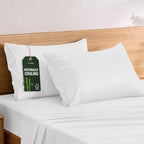 TOSMO Luxury Pillow Case Set of 2 - Cooling Viscose Derived from Bamboo, Oeko-TEX, Breathabl Silky Soft Pillow Cases with Envelope Closure (Queen, Classic White) by Tosmo