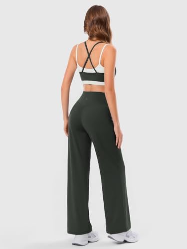 Wide Leg Yoga Pants for Women with Pockets, High Waist & Front Pleated Casual Lounge Palazzo Trousers for Workout - Image 4