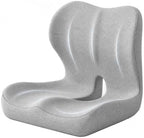 Celnva Orthopedic Seat Cushion – L-Shaped Lumbar Support Memory Foam Comfort for Long Sitting, Ergonomic Support for Office Chair, Wheelchair, Car & Travel (XL Gray) by Gueyi