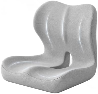 Celnva Orthopedic Seat Cushion – L-Shaped Lumbar Support Memory Foam Comfort for Long Sitting, Ergonomic Support for Office Chair, Wheelchair, Car & Travel (XL Gray) by Gueyi