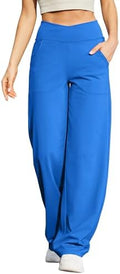 G4Free EverGoing Wide Leg Yoga Pants for Women Crossover Waist with Pockets by G4Free