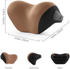 BEBAS Ergonomic Car Headrest Pillow, Memory Foam Neck Support, Brown - Image 2