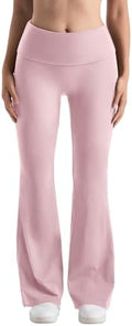 MOOSLOVER Women Flare Leggings Fold Over Bootcut Yoga Pants Casual Y2K Lounge Pants Comfy Cotton Leggings by MOOSLOVER