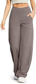 G4Free EverGoing Wide Leg Yoga Pants for Women Crossover Waist with Pockets by G4Free