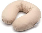 Buckwheat Neck Pillow for Sleeping U Shaped Pillow Cooling Travel Head Support Pillow for Neck Pain Relief Side Sleepers Buckwheat Hulls Concealed Zipper (12x12 inch, Light-tan) by EDOMI