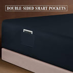 Elegant Comfort 1500 Premium Quality 4-Piece Bed Sheet Set - 18-24 Inch Extra Deep Pocket, Smart Storage Pockets, Wrinkle Free Ultra Soft 4PC Extra Deep Pocket Sheets, Twin/Twin XL, Black - Image 6