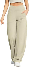G4Free EverGoing Wide Leg Yoga Pants for Women Crossover Waist with Pockets by G4Free