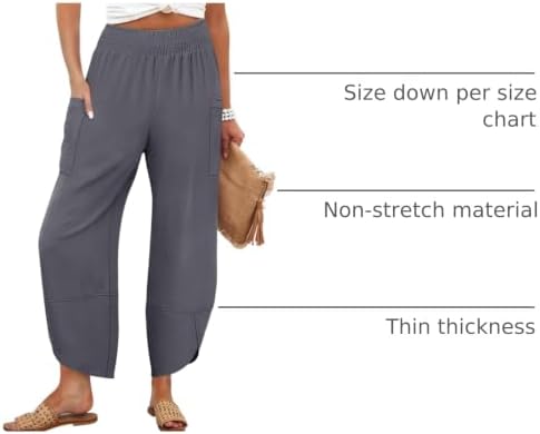 ANRABESS Womens Wide Leg Palazzo Capri Barrel Pants Cropped Trousers - Image 4