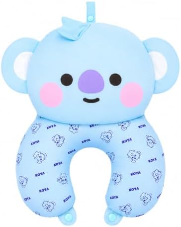 LINE FRIENDS Official BT21 Baby Tatton Reversible Neck Pillow - KOYA, 2-Side Travel Neck Pillow Cushion for Airplane, Road Trip Essentials, Kpop Merch, Gift for Girls and Kpop Fans, 1 Count by LINEFriends