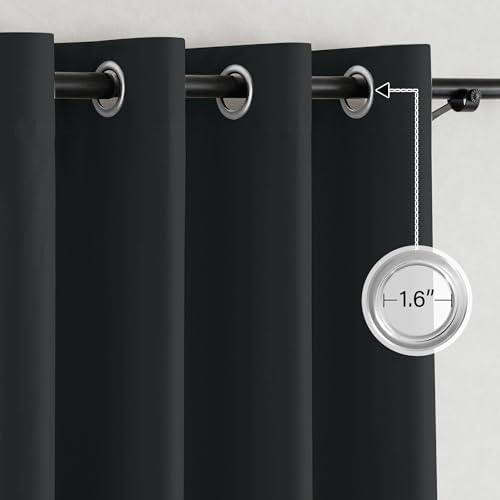 NICETOWN Full Blackout Curtains 96 inch Long for Home Theater, Grommet Energy Saving Room Darkening Window Treatment Thermal Curtains Portable Sun Shades for Living Room, W52 x L96, 2 Panels - Image 2