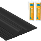 ToLanbbt 16.5Ft/5M Universal Garage Threshold Seal Strip with 300ml Black Adhesives, Garage Door Bottom Weatherproof Strip Rubber DIY Weather Stripping Replacement (Black) by ToLanbbt