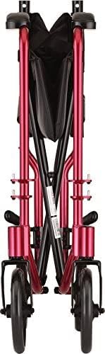 NOVA Medical Products Lightweight Transport/Wheelchair, Red, 1 Count - Image 2
