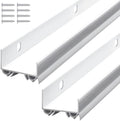 Lineshading 2 Sets U-Shaped Door Sweep 1 3/4" x 36", PVC Door Seal, White by Lineshading